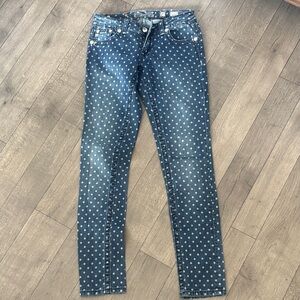 Miss Me Women's Blue Polka Dot Skinny Jeans